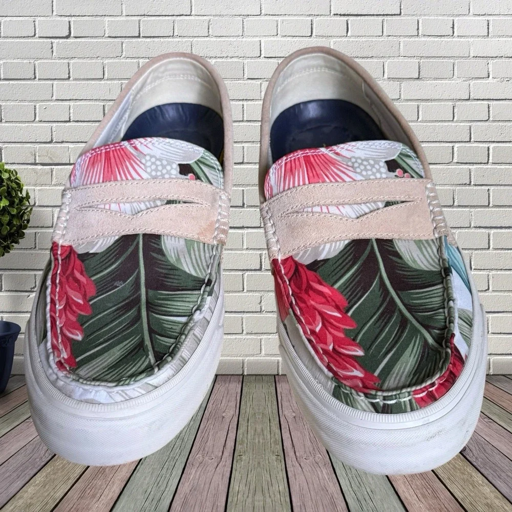 Cole Haan Moccasin Pinch Maine Classis Mens Floral Boat Shoes Deck Sz 9.5M Grand